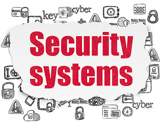 Image showing Privacy concept: Security Systems on Torn Paper background