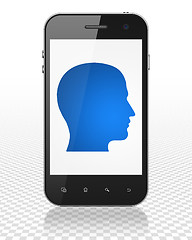 Image showing Business concept: Smartphone with Head on display