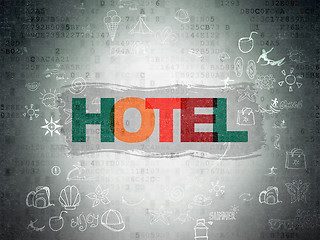 Image showing Tourism concept: Hotel on Digital Paper background