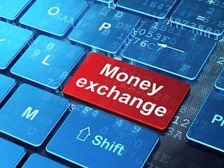 Image showing Money concept: Money Exchange on computer keyboard background