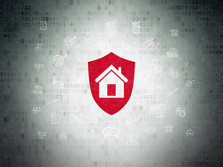 Image showing Finance concept: Shield on Digital Paper background