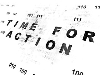 Image showing Time concept: Time for Action on Digital background