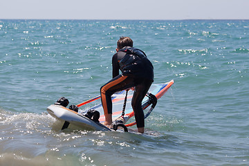 Image showing Little windsurfer