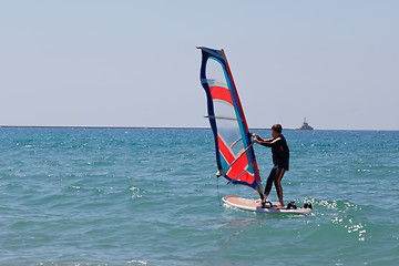 Image showing Little windsurfer