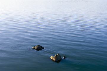 Image showing Stones in water surface