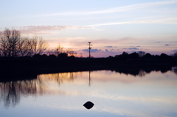 Image showing Lake at sunset