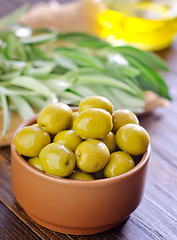 Image showing green olives