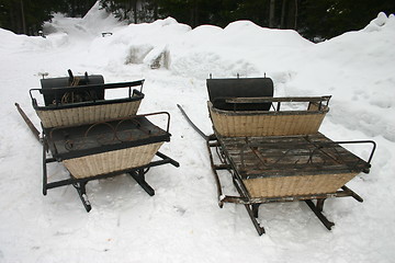 Image showing two old sledges