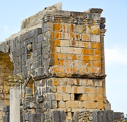 Image showing volubilis in morocco africa the old roman deteriorated monument 