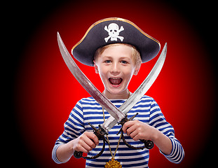 Image showing Little boy dressed as pirate