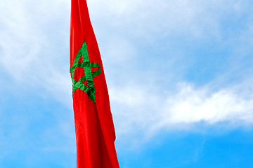 Image showing tunisia  waving flag in the blue sky  colour and    wave