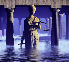 Image showing Themis - lady of justice in court