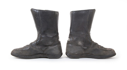 Image showing Old motorcycle boots