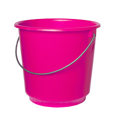 Image showing Single pink bucket isolated