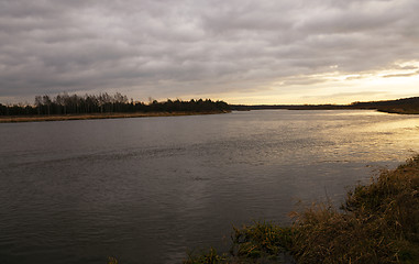 Image showing Dawn on the lake  