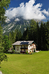 Image showing House in Front of Dachstein Mountain, Styria, Austria