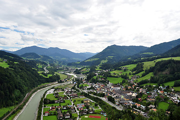 Image showing View from Hohenwerfen Castle, Austria