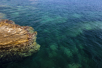 Image showing rocky shore  . close up