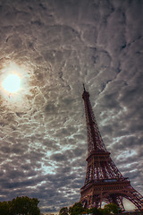 Image showing Clouds over Eiffel Tower