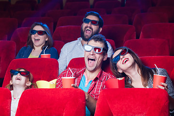 Image showing The people\'s emotions in the cinema