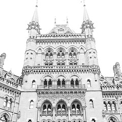 Image showing old architecture in london england windows and brick exterior wa