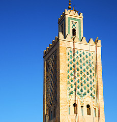 Image showing history in maroc africa  minaret religion and the blue     sky