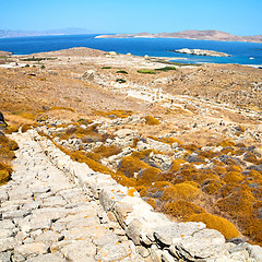 Image showing temple  in delos greece the historycal acropolis and old ruin si