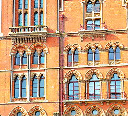 Image showing old architecture in london england windows and brick exterior wa