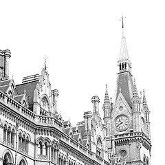 Image showing old architecture in london england windows and brick exterior wa