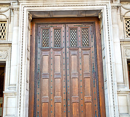 Image showing door westminster  cathedral in london england old  construction 