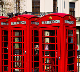 Image showing telephone in england london obsolete box classic british icon