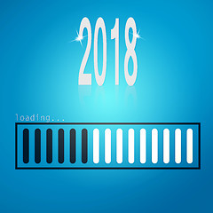 Image showing Blue loading bar year 2018