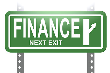 Image showing Finance green sign board isolated