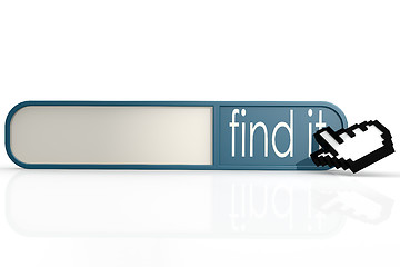 Image showing Mouse cursor on the blue find it banner
