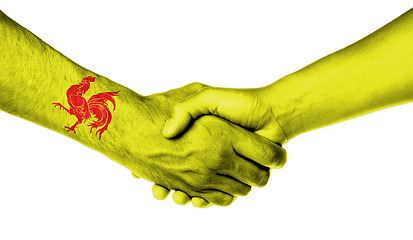 Image showing Man and woman shaking hands