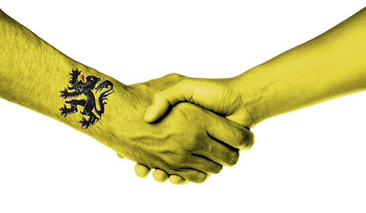 Image showing Man and woman shaking hands