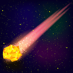 Image showing Falling Orange Meteor