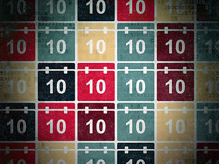 Image showing Timeline concept: Calendar icons on Digital Paper background