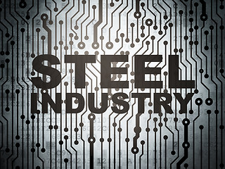 Image showing Manufacuring concept: circuit board with Steel Industry