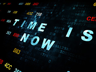 Image showing Time concept: Time is Now on Digital background