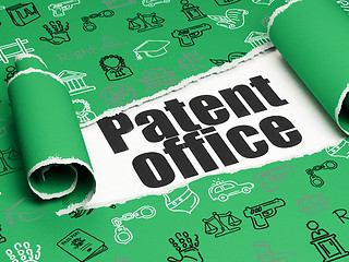 Image showing Law concept: black text Patent Office under the piece of  torn paper