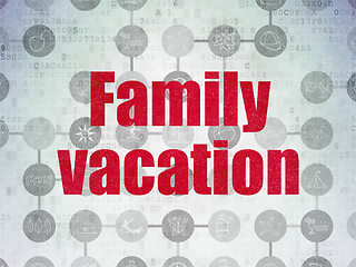 Image showing Travel concept: Family Vacation on Digital Paper background