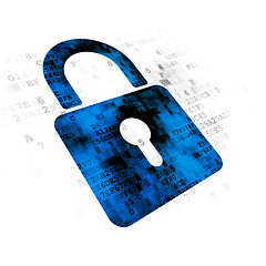 Image showing Safety concept: Closed Padlock on Digital background