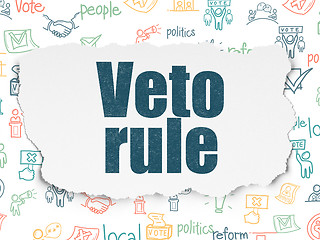Image showing Politics concept: Veto Rule on Torn Paper background