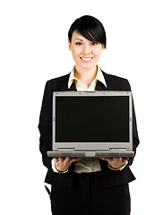 Image showing Businesswoman and laptop