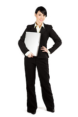 Image showing Businesswoman and laptop