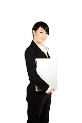 Image showing Businesswoman and laptop