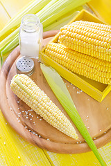 Image showing boiled corn with salt