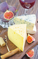 Image showing cheese and figs