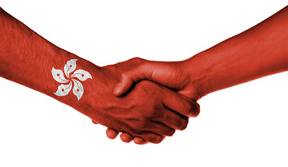 Image showing Man and woman shaking hands